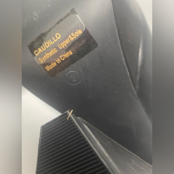 Lemon Drop Black Platform Block Heel Mules - Picture 4 of 10